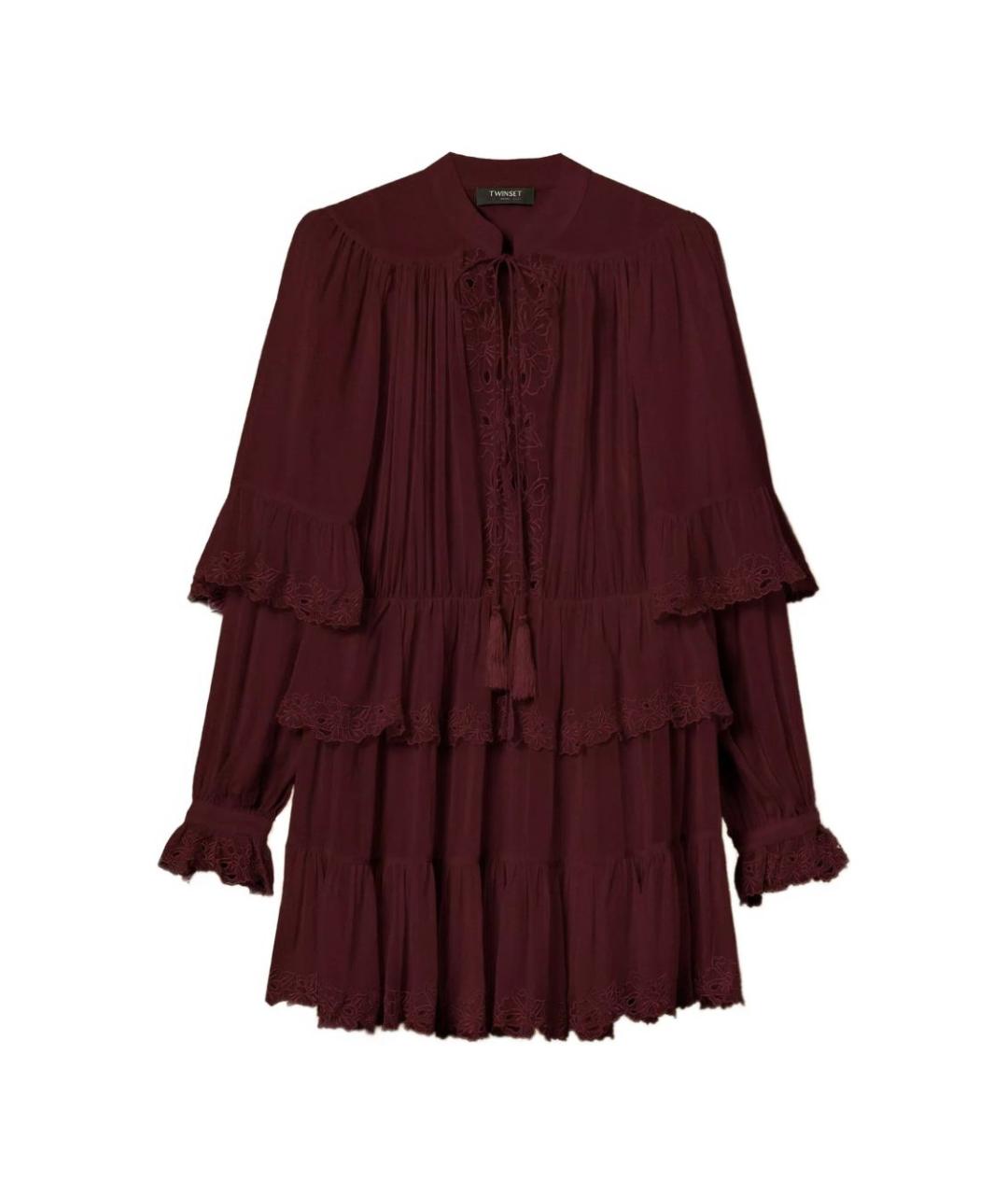 TWIN-SET Фиолетовое вискозное платье, фото 1