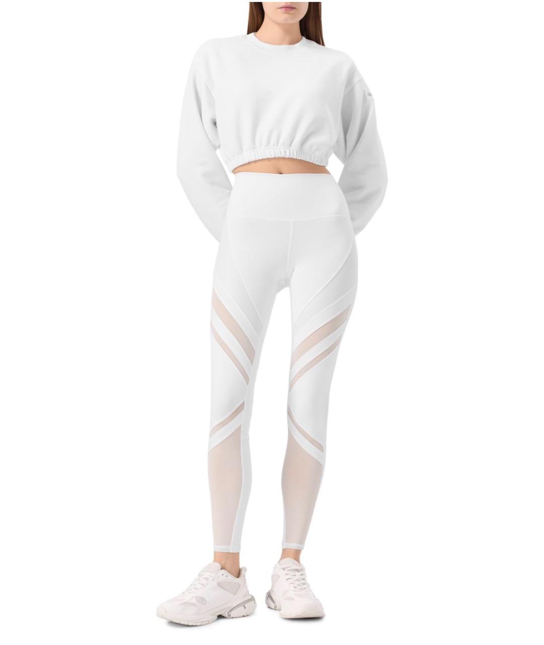 ALO YOGA Белые леггинсы и велосипедки, фото 5