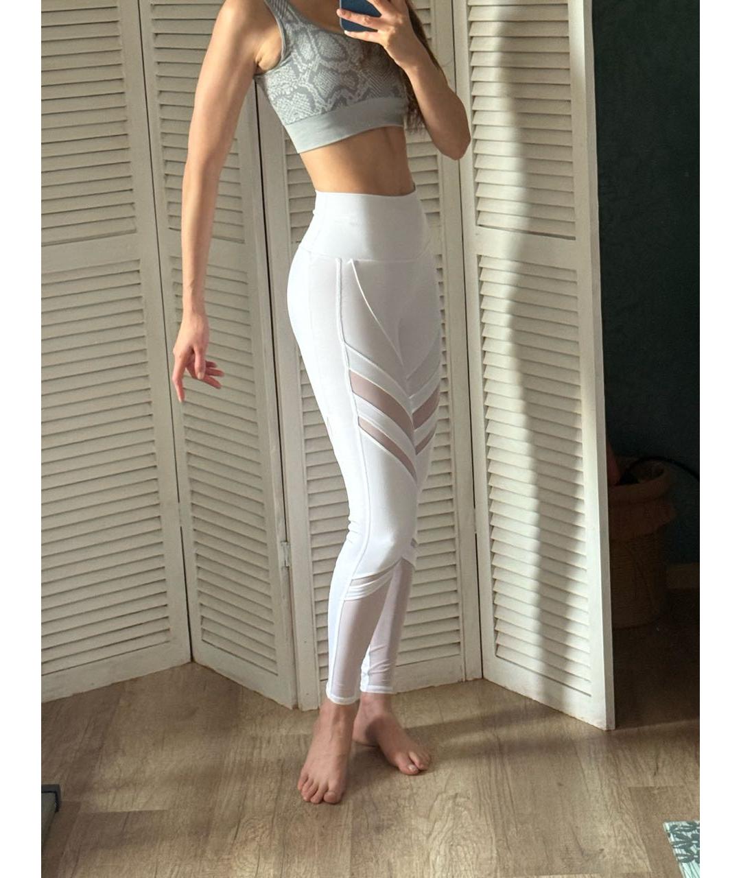 ALO YOGA Белые леггинсы и велосипедки, фото 7