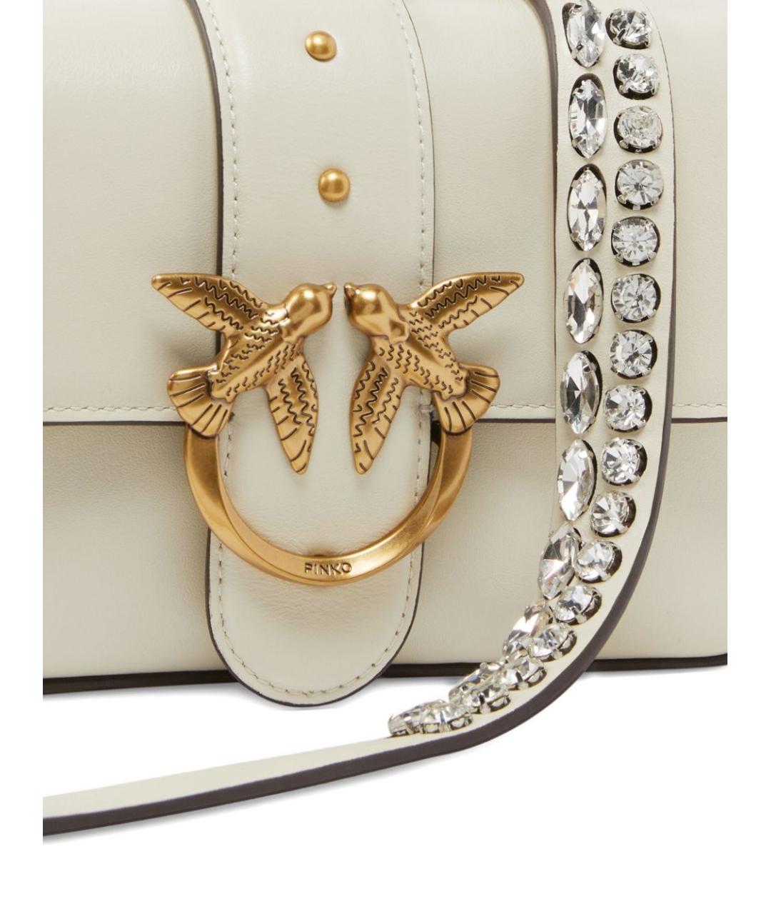 PINKO Белая кожаная сумка через плечо, фото 3