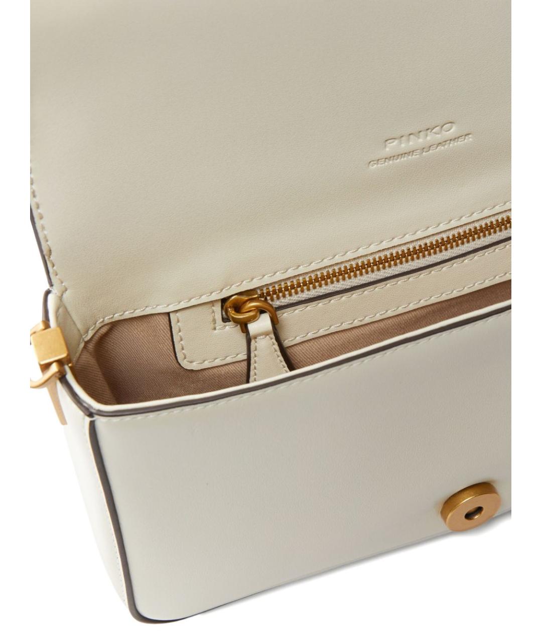 PINKO Белая кожаная сумка через плечо, фото 4