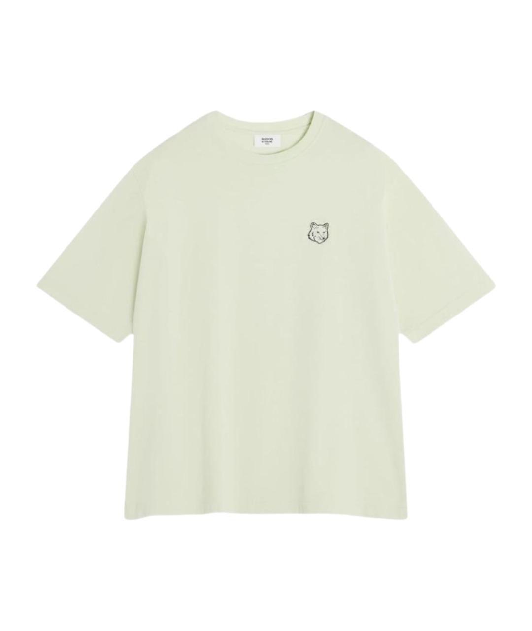 MAISON KITSUNE Зеленая хлопковая футболка, фото 1