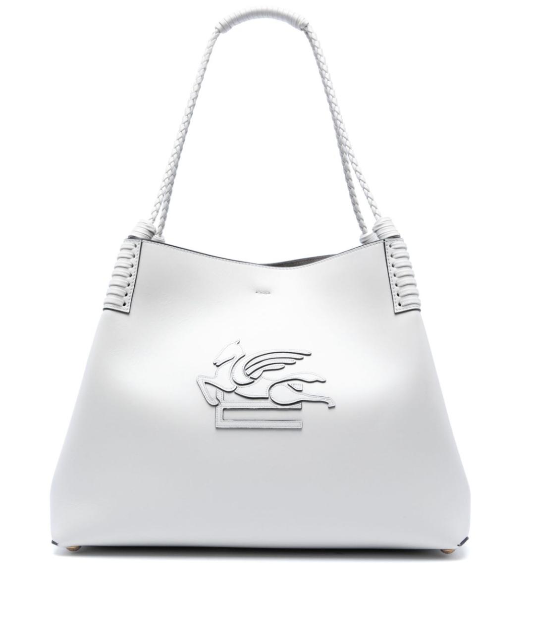 ETRO Белая кожаная сумка тоут, фото 1