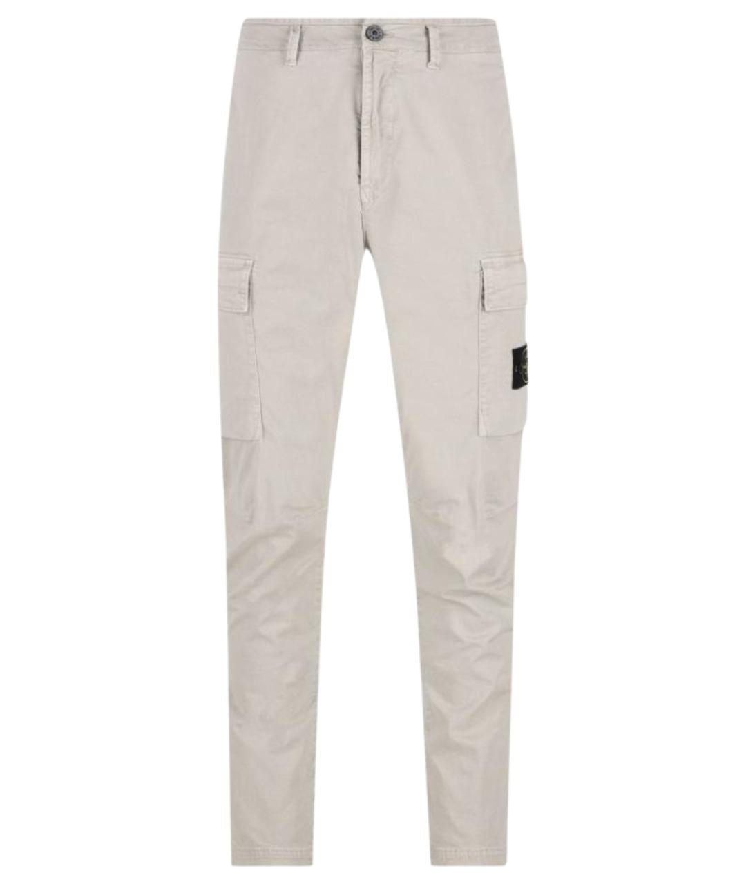 STONE ISLAND Серые хлопковые повседневные брюки, фото 1