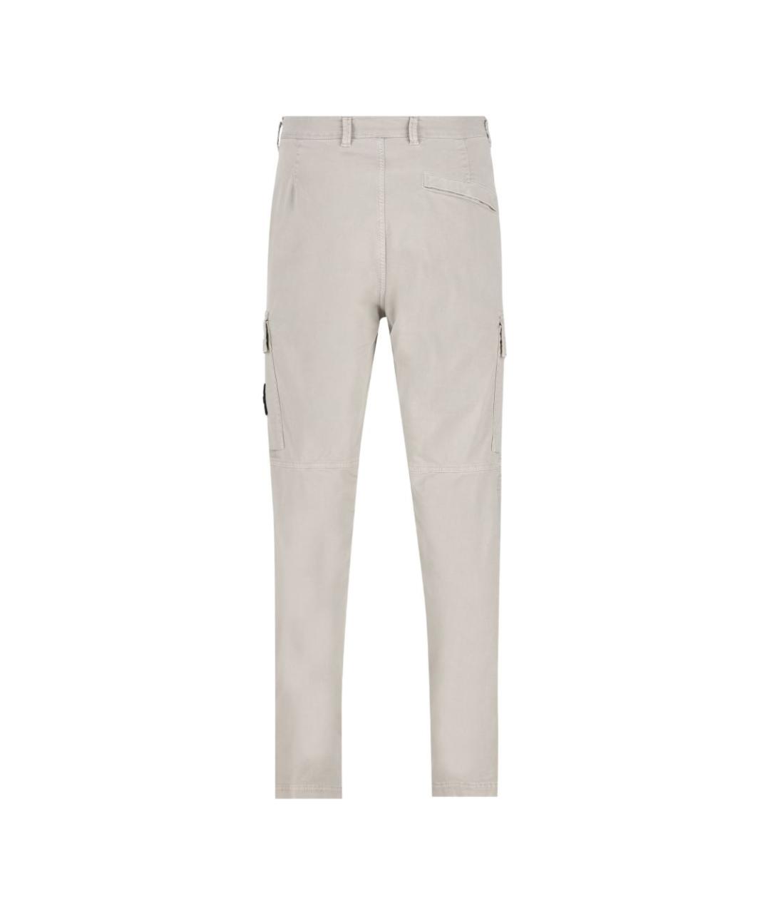 STONE ISLAND Серые хлопковые повседневные брюки, фото 2