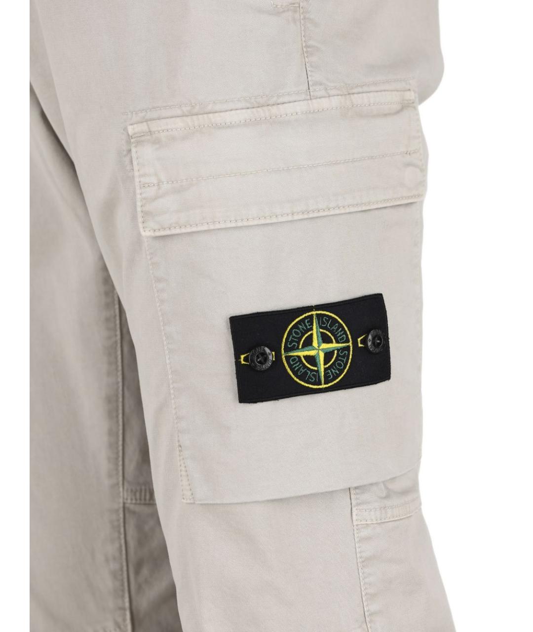 STONE ISLAND Серые хлопковые повседневные брюки, фото 3