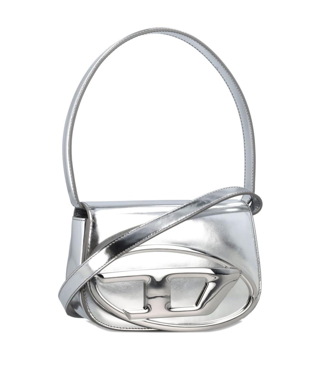 DIESEL Серебряная кожаная сумка через плечо, фото 2