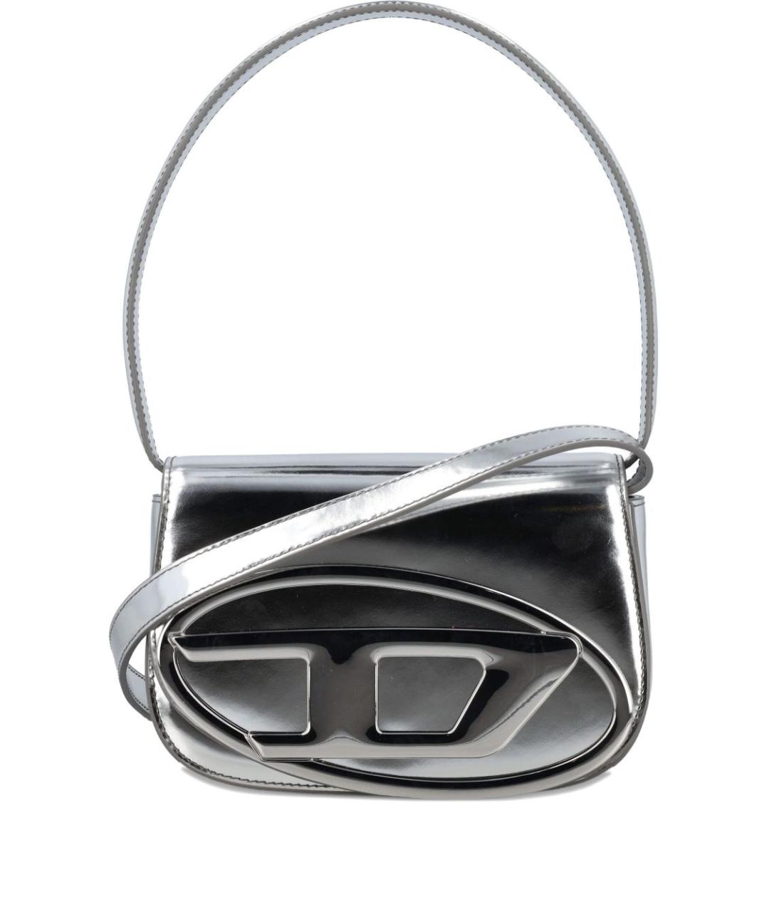 DIESEL Серебряная кожаная сумка через плечо, фото 1