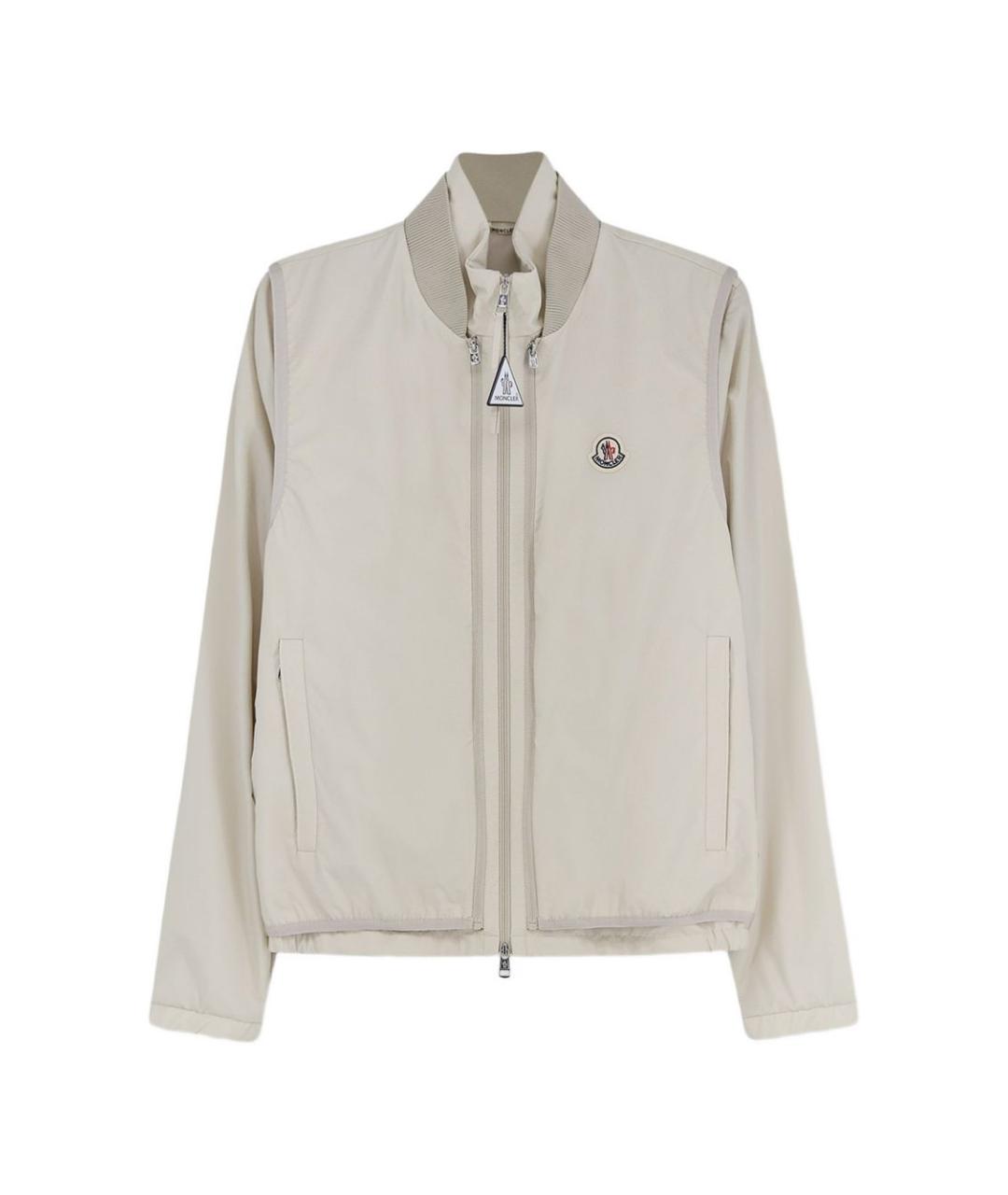 MONCLER Белая полиэстеровая куртка, фото 1