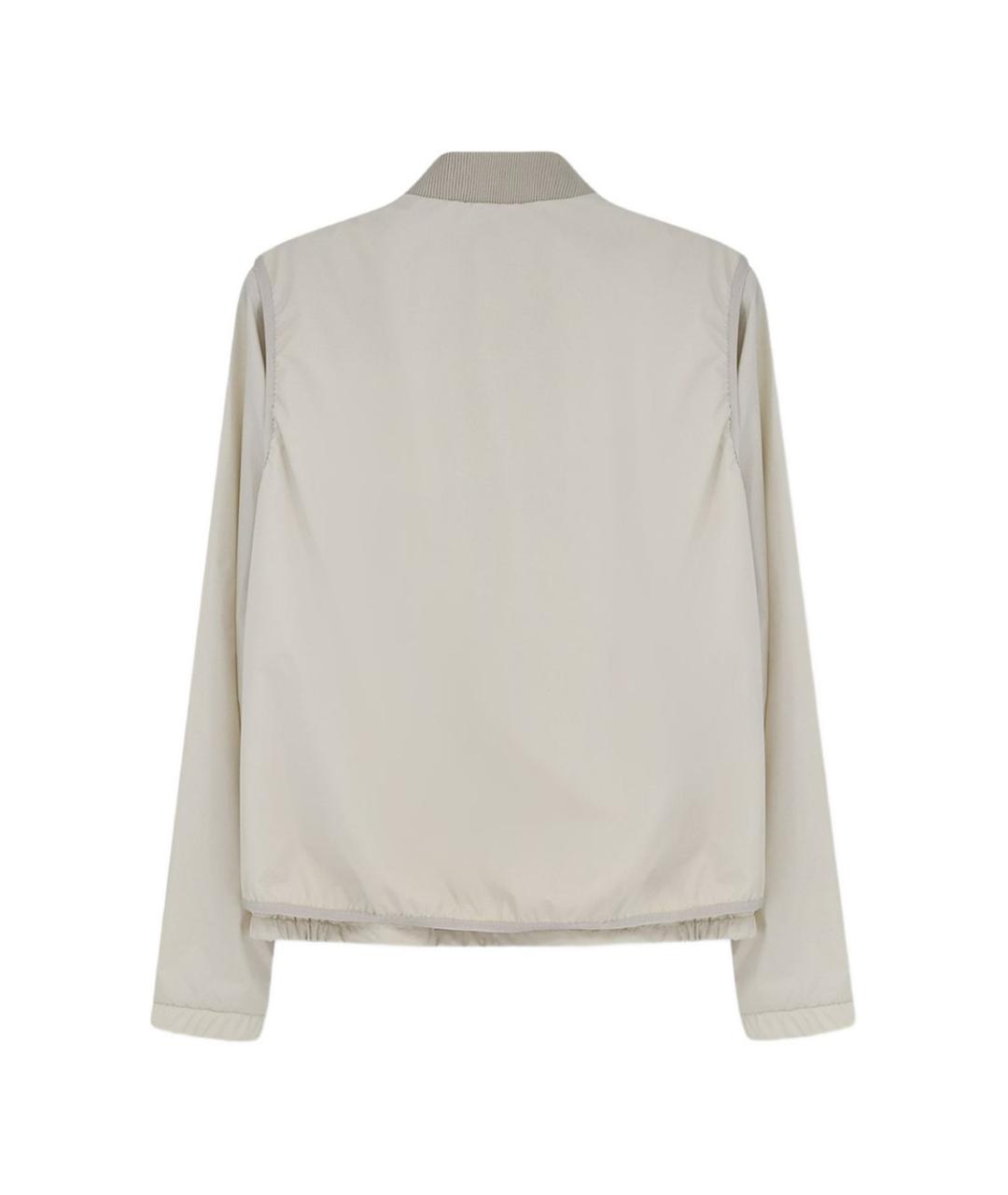 MONCLER Белая полиэстеровая куртка, фото 2