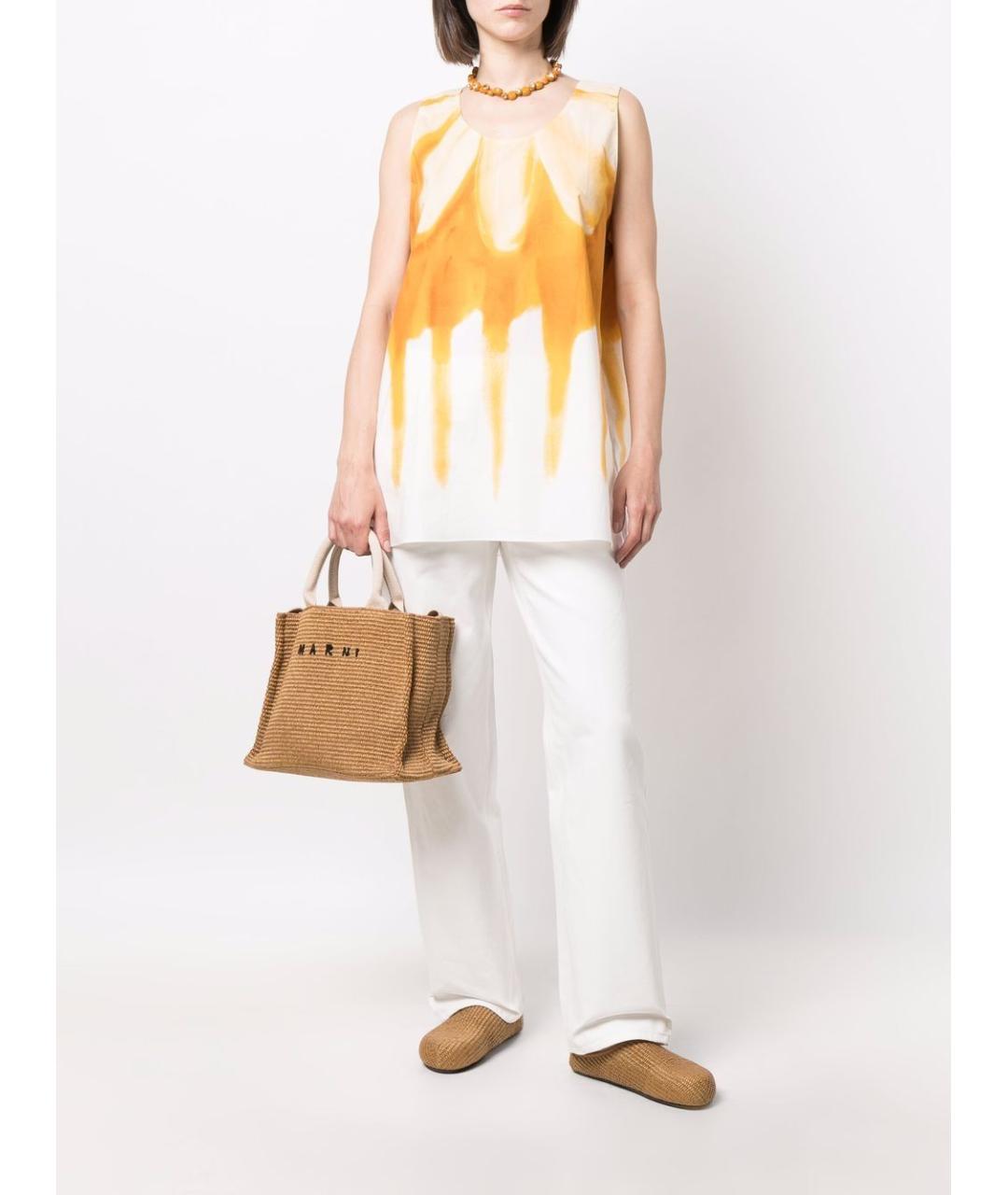 MARNI Бежевая пелетеная сумка тоут, фото 2