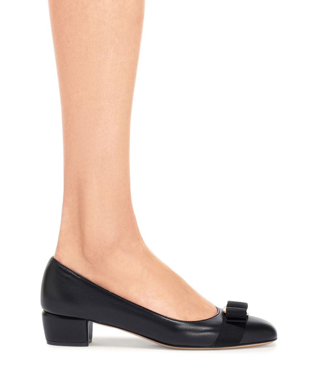 FERRAGAMO Черные кожаные туфли, фото 5