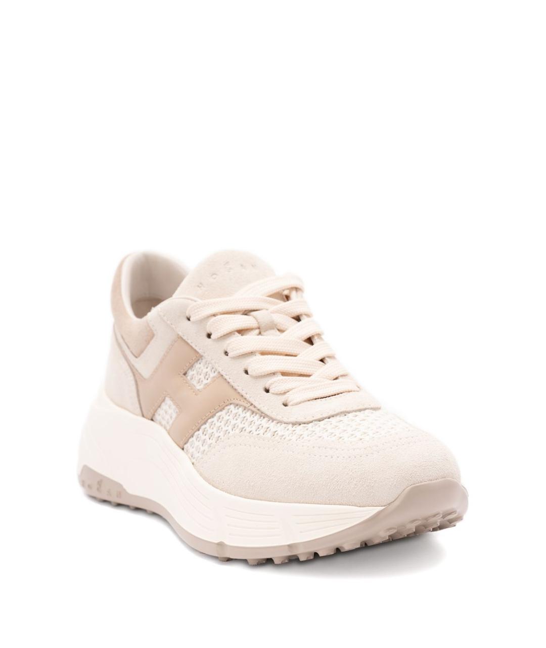 HOGAN Бежевые замшевые кроссовки, фото 5