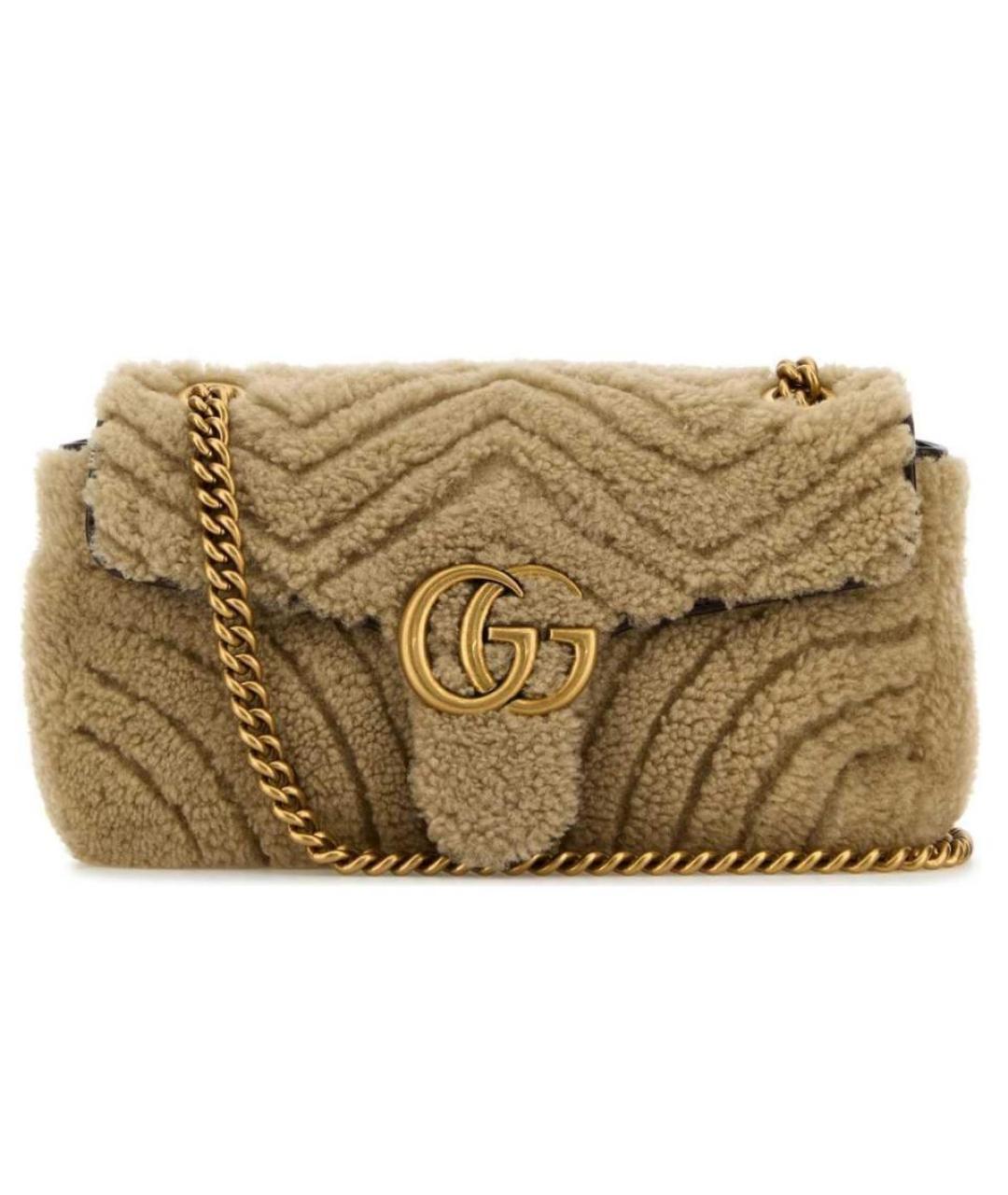 GUCCI Бежевая меховая сумка через плечо, фото 6