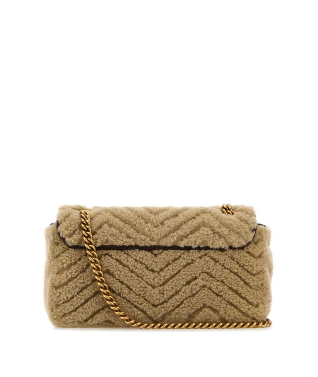GUCCI Бежевая меховая сумка через плечо, фото 4