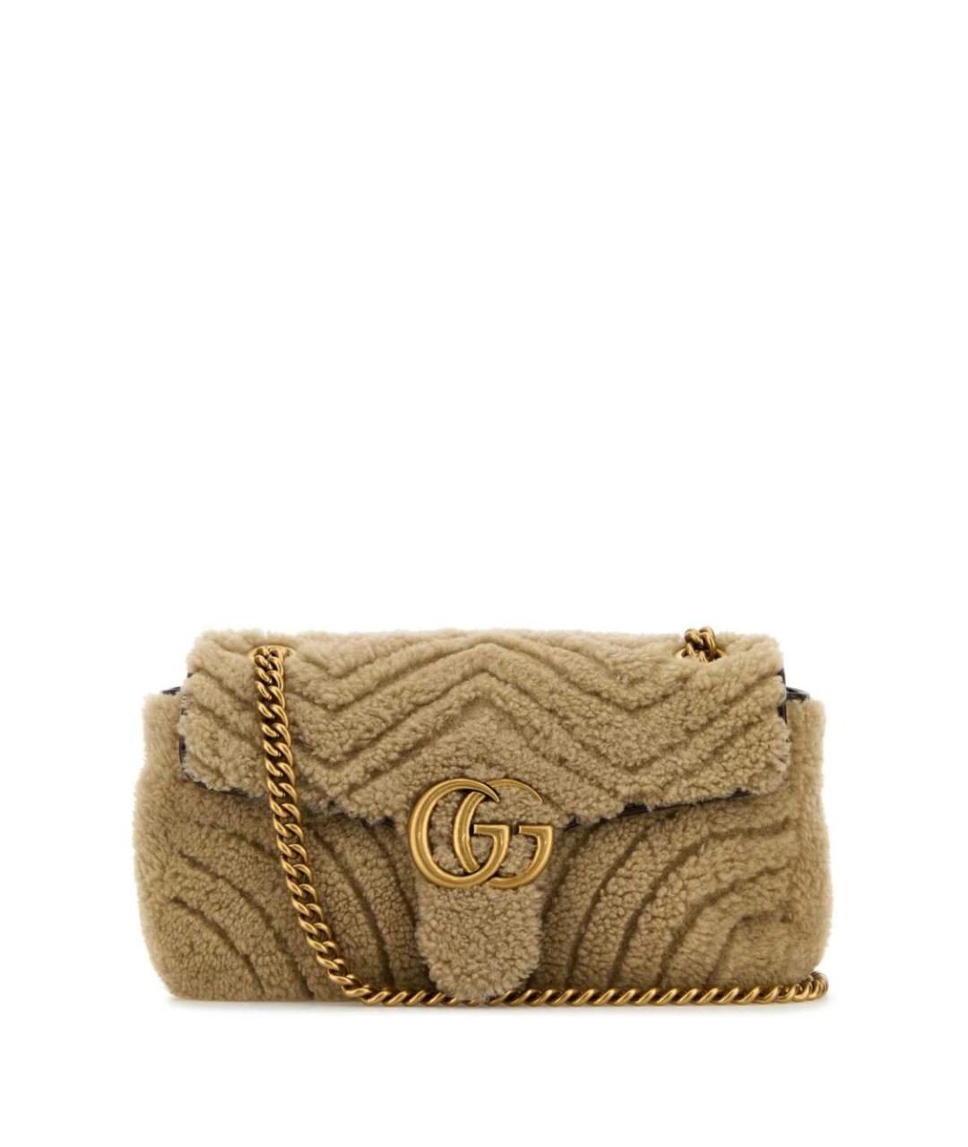 GUCCI Бежевая меховая сумка через плечо, фото 5