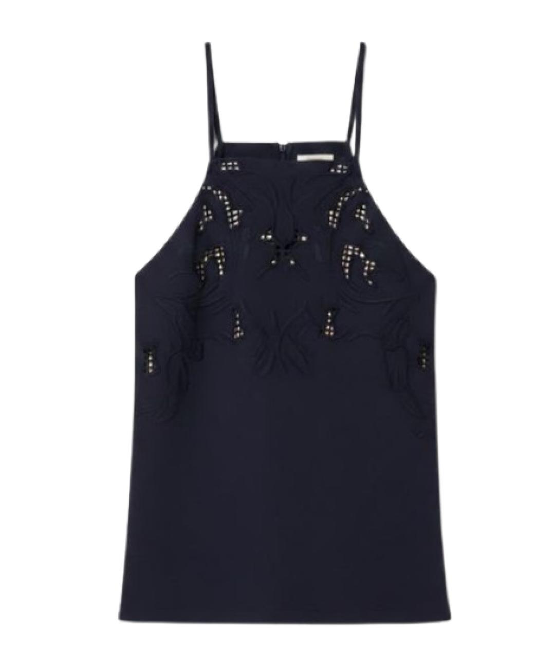 TWIN-SET Синяя шелковая майка, фото 1