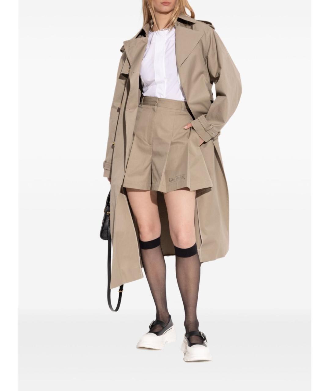 ALEXANDER MCQUEEN Бежевый хлопковый тренч/плащ, фото 7