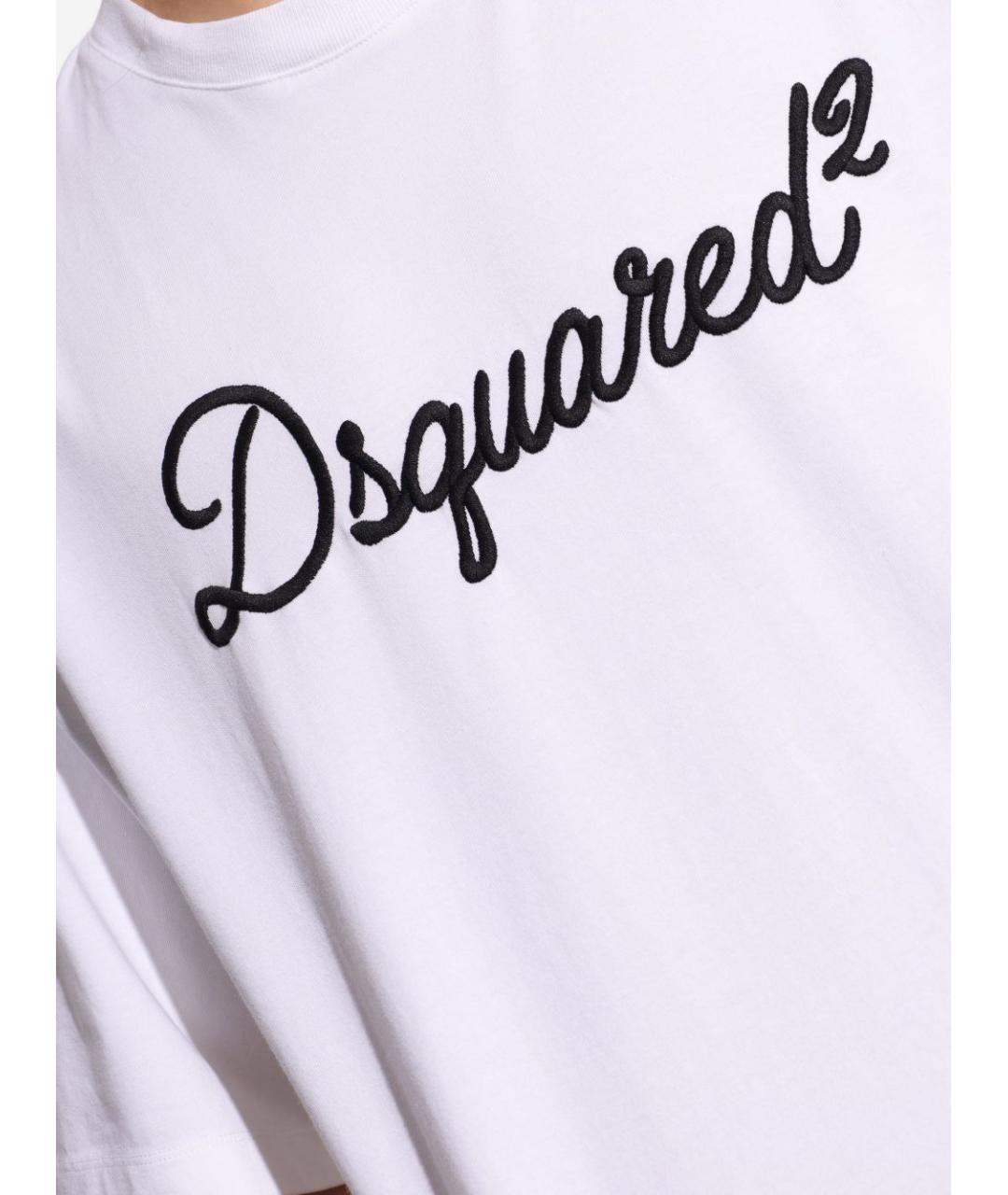 DSQUARED2 Белая хлопковая футболка, фото 4