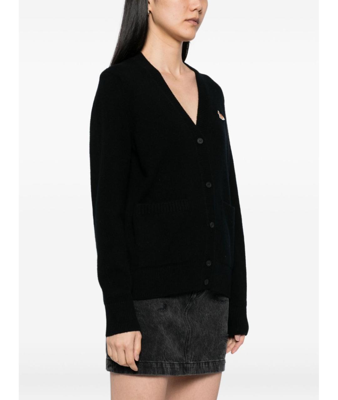 MAISON KITSUNE Черный шерстяной кардиган, фото 5
