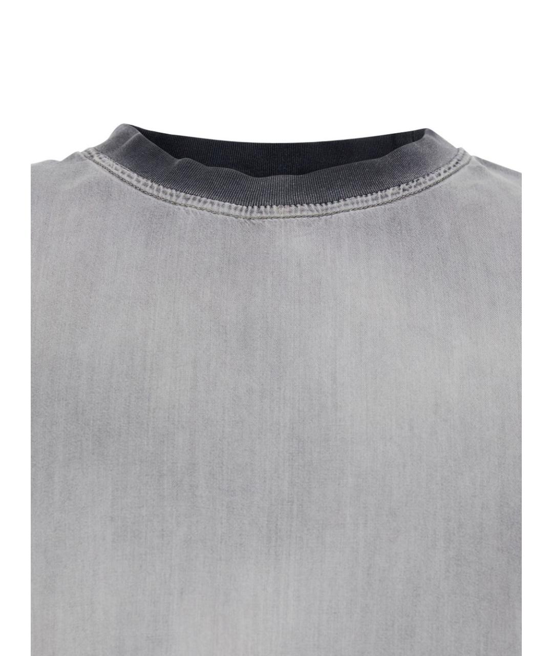 DIESEL Серая хлопковая футболка, фото 3