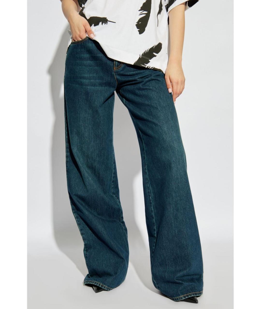 ALEXANDER MCQUEEN Синие хлопковые прямые джинсы, фото 4