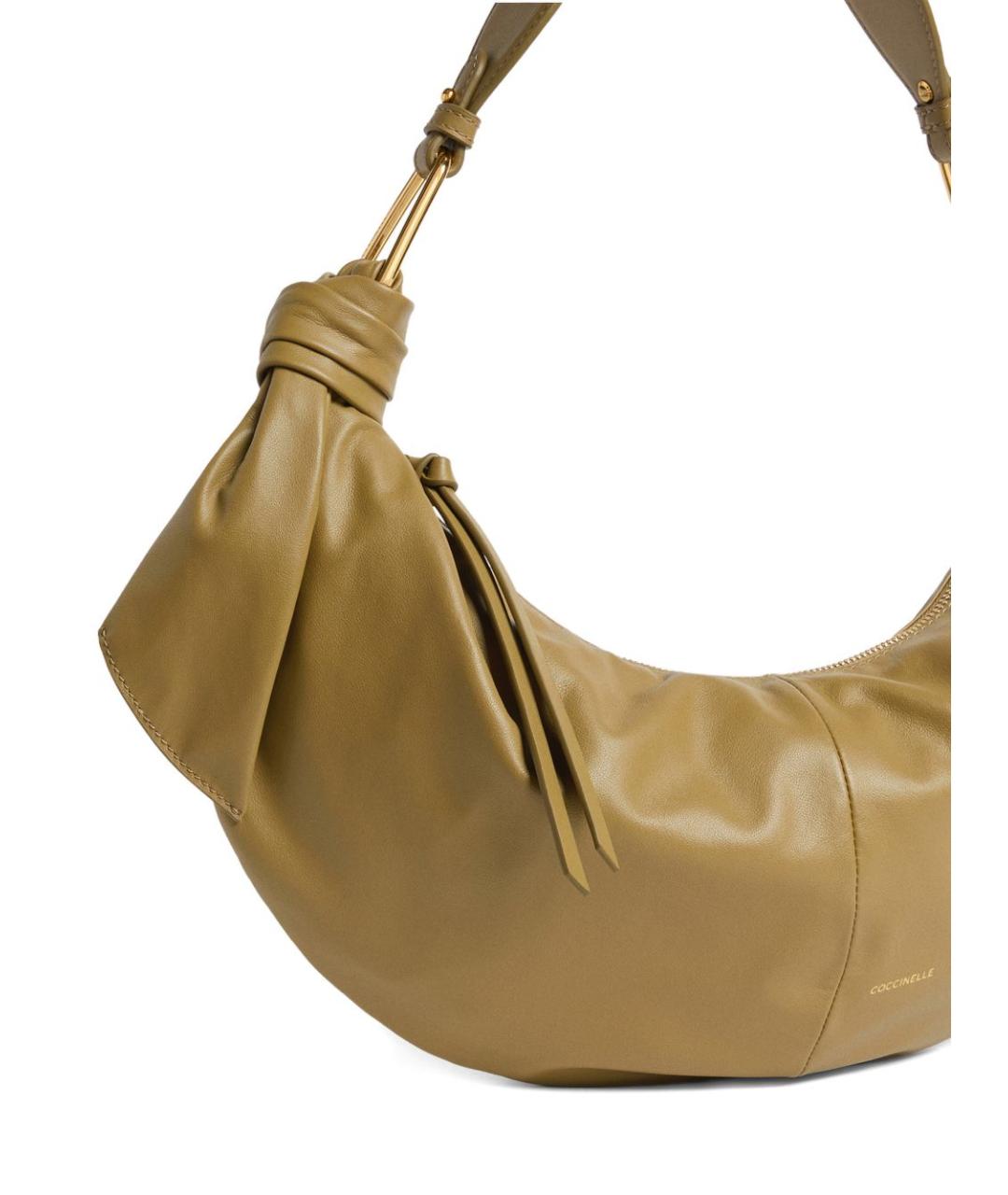 COCCINELLE Горчичная кожаная сумка через плечо, фото 4