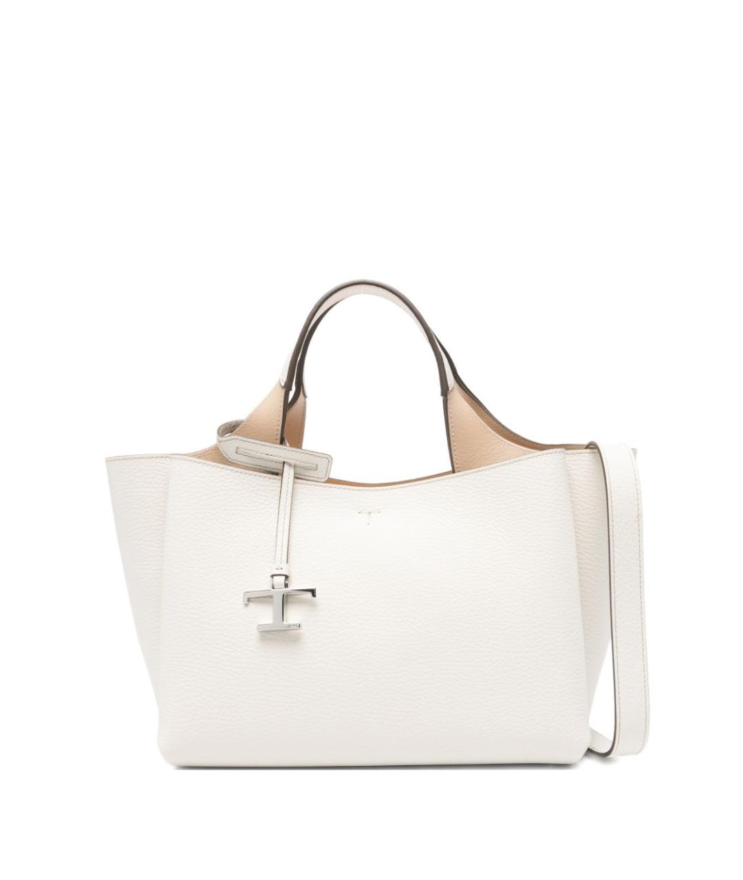 TOD'S Белая кожаная сумка тоут, фото 1