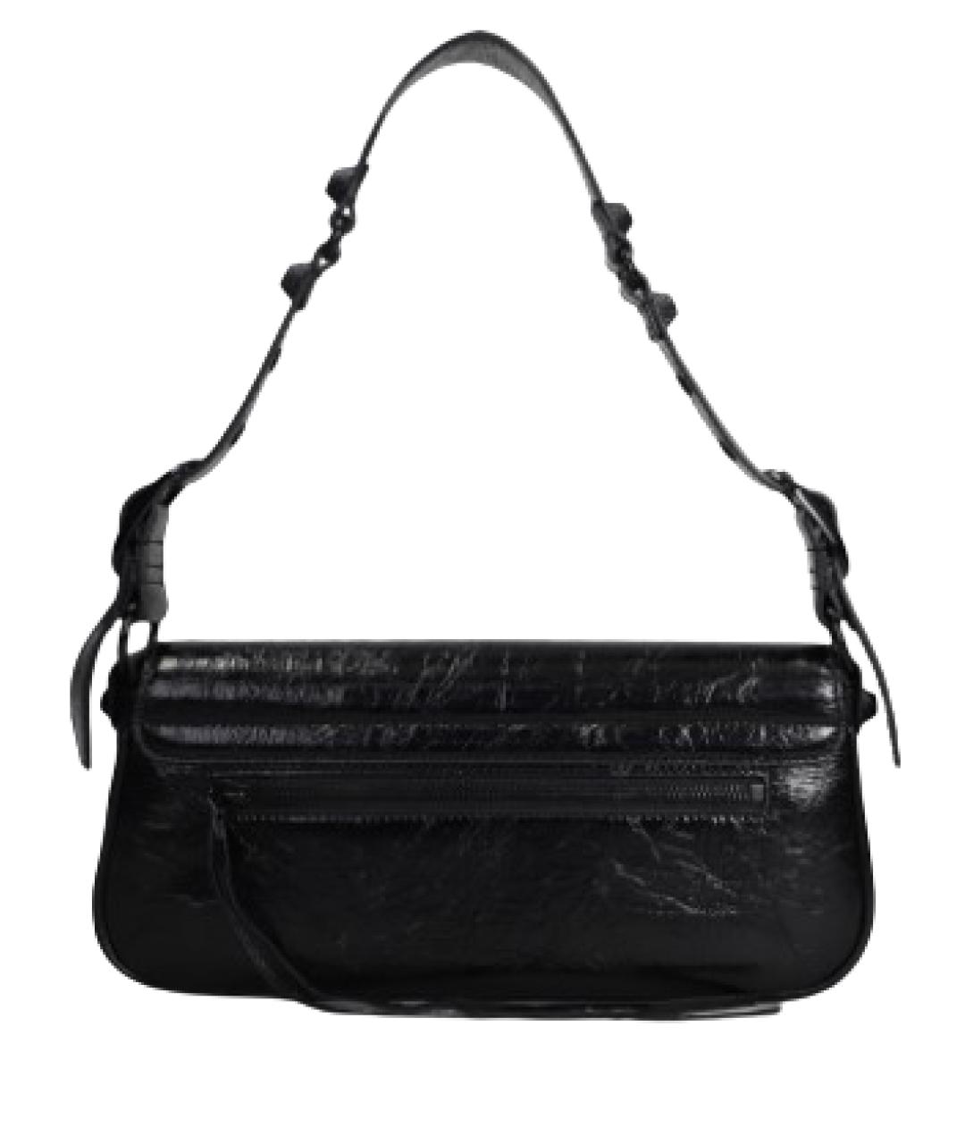 BALENCIAGA Черная кожаная сумка через плечо, фото 2