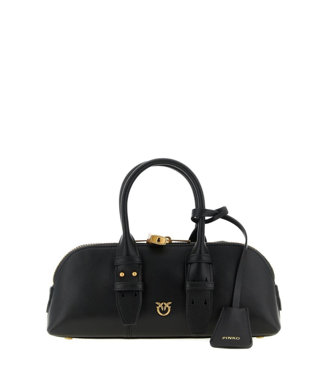 PINKO Черная кожаная сумка с короткими ручками, фото 1