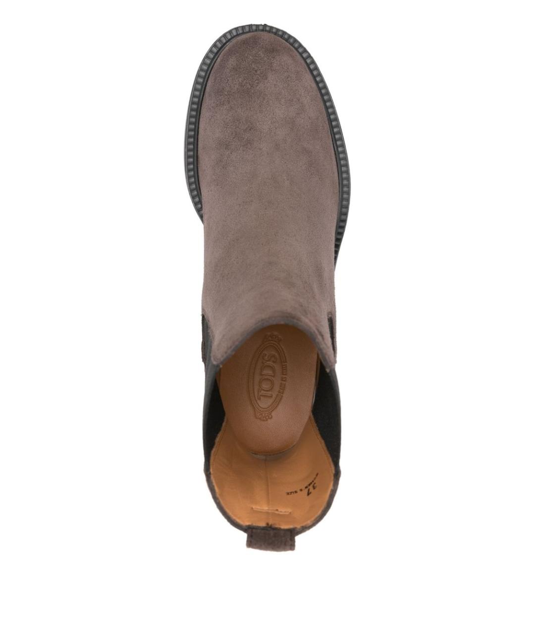 TOD'S Коричневые замшевые ботинки, фото 4