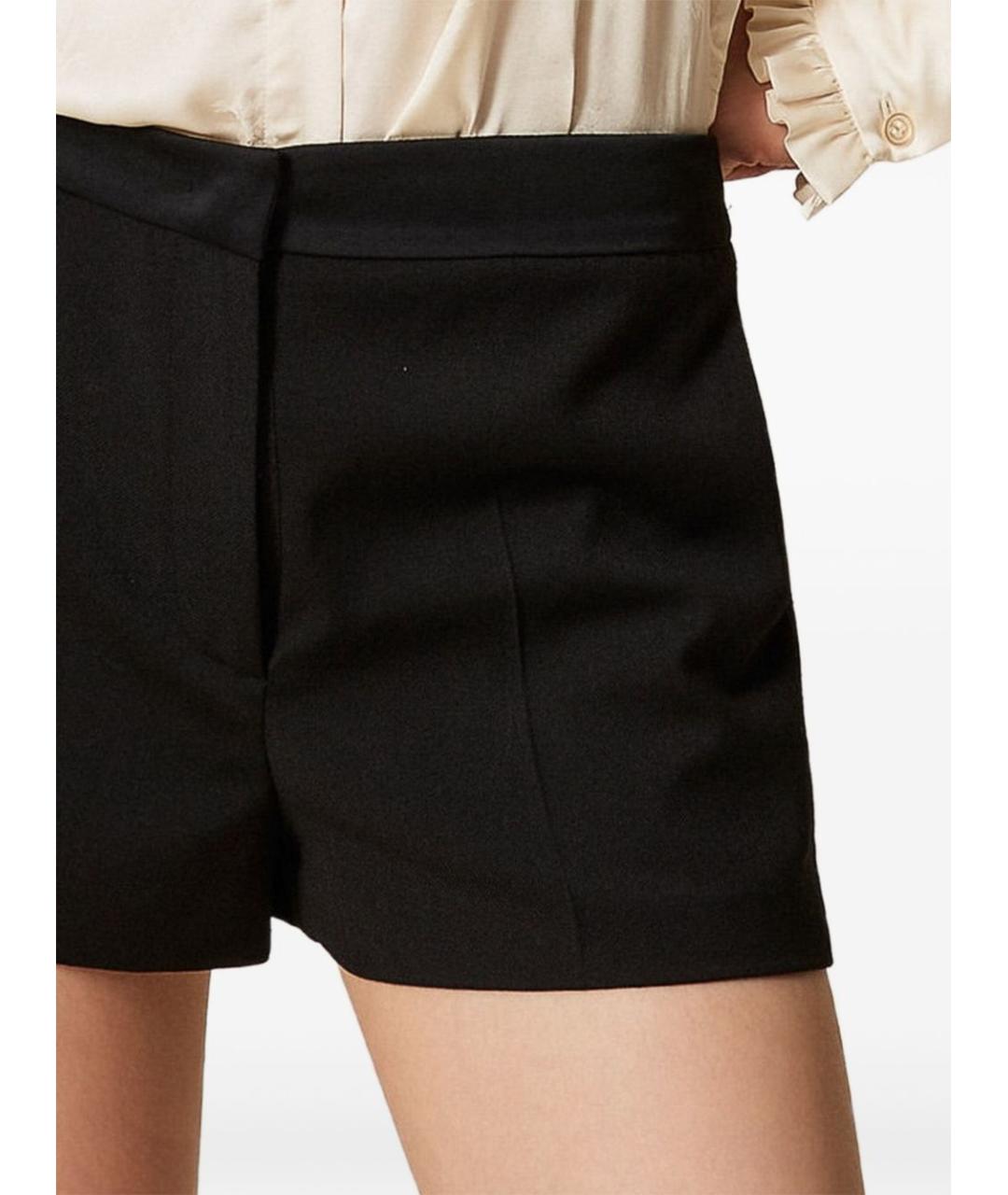 TWIN-SET Черные полиэстеровые шорты, фото 4