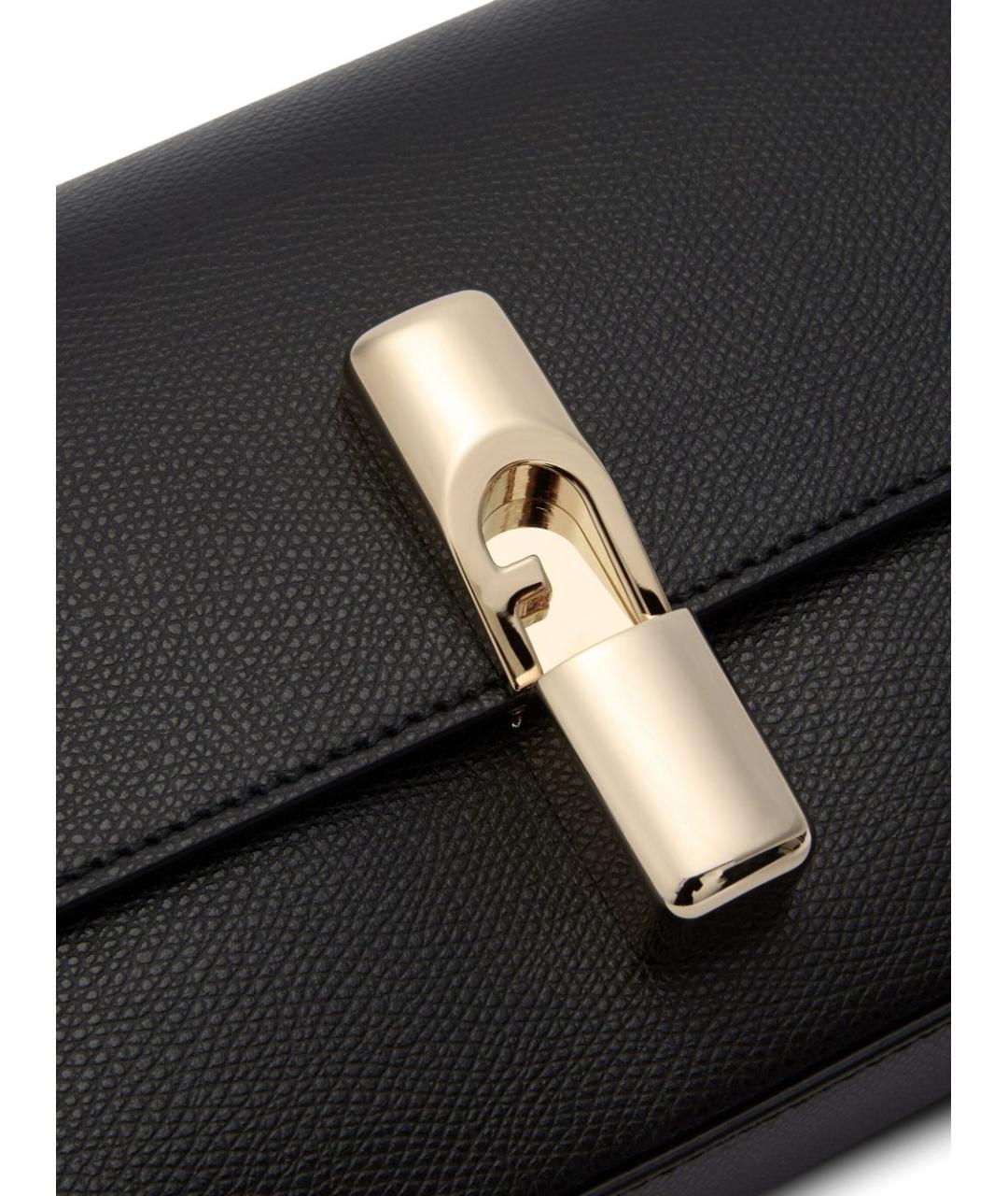 FURLA Черная кожаная сумка через плечо, фото 6