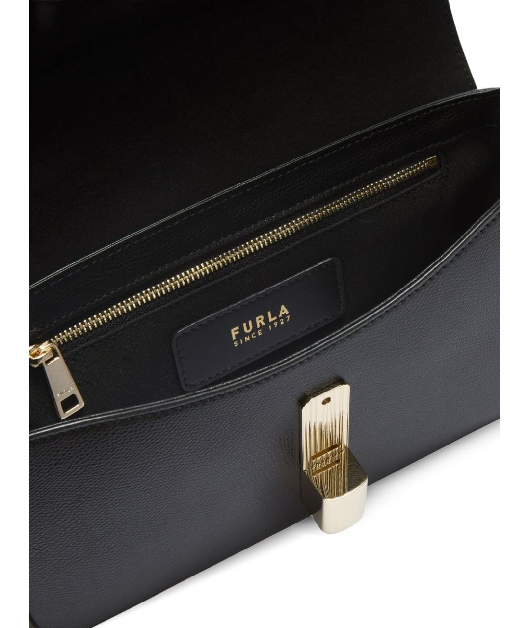FURLA Черная кожаная сумка через плечо, фото 9