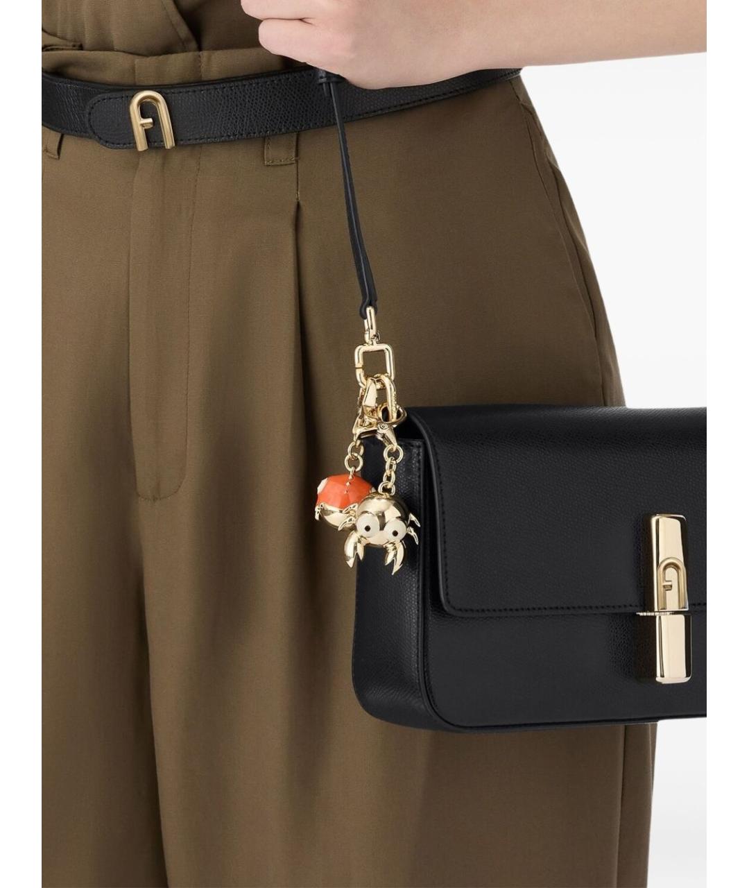 FURLA Черная кожаная сумка через плечо, фото 4