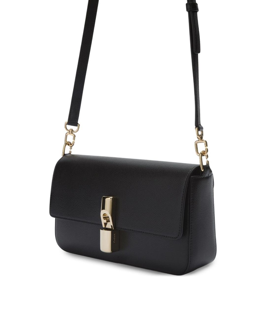 FURLA Черная кожаная сумка через плечо, фото 8