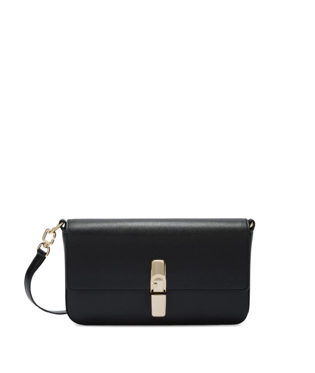 FURLA Черная кожаная сумка через плечо, фото 7
