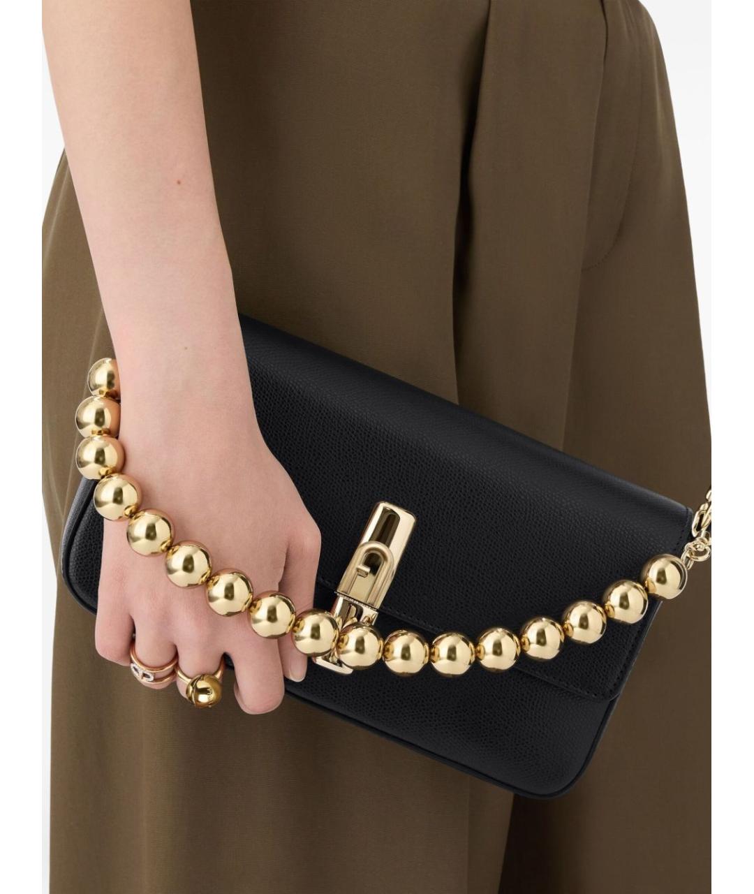 FURLA Черная кожаная сумка через плечо, фото 5