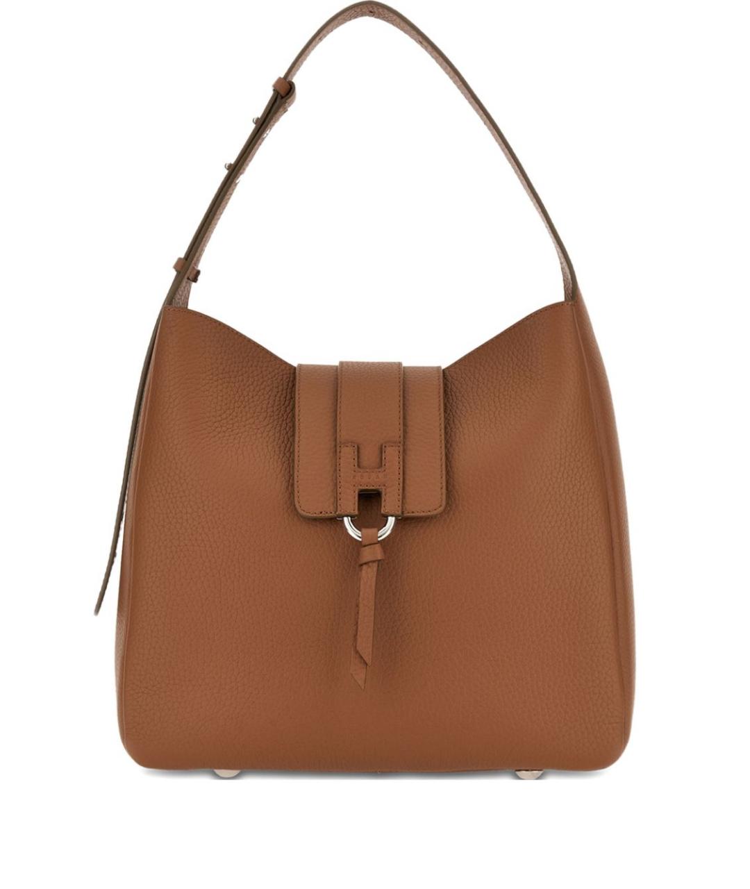 HOGAN Коричневая кожаная сумка через плечо, фото 1