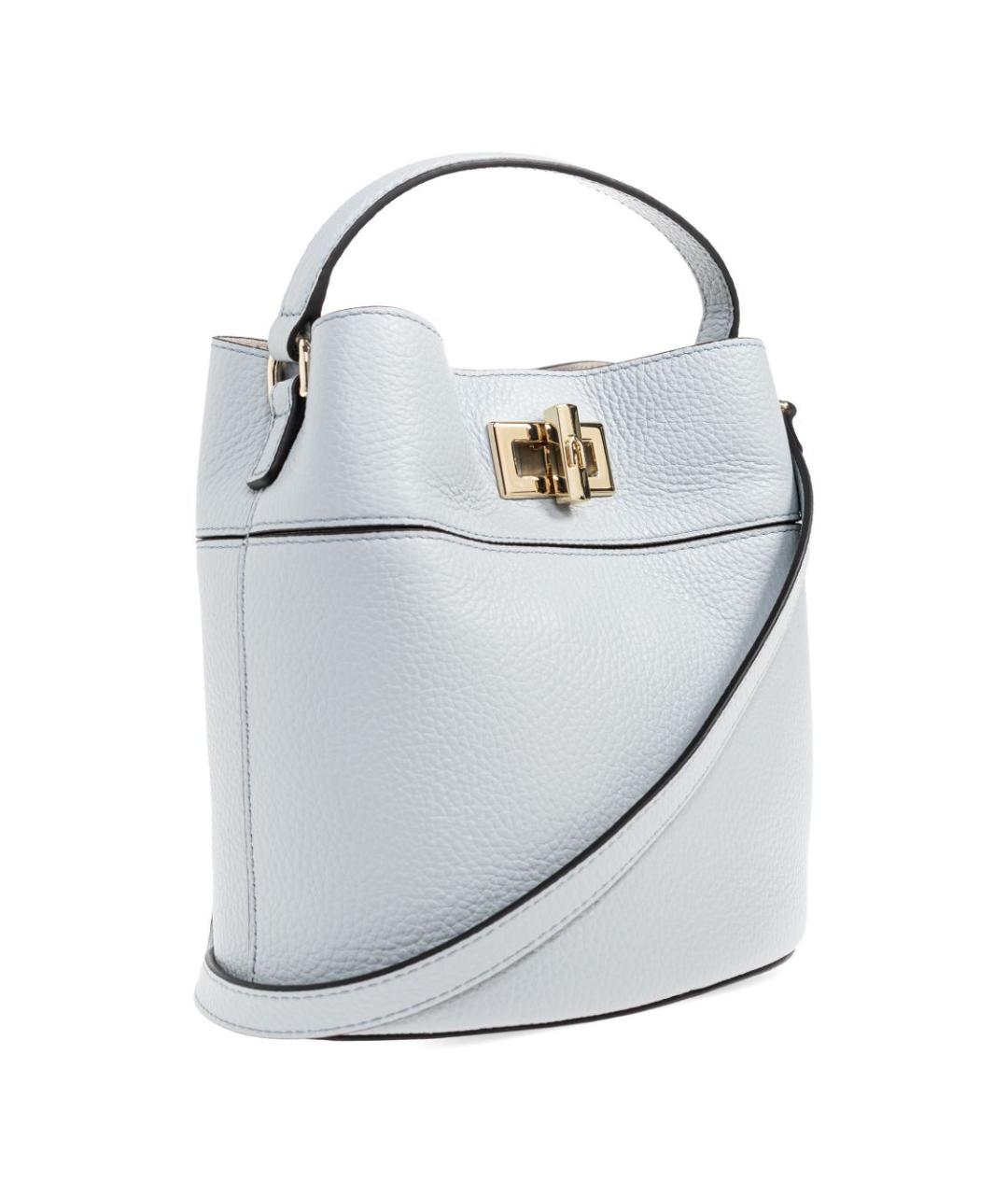 FURLA Голубая кожаная сумка с короткими ручками, фото 2