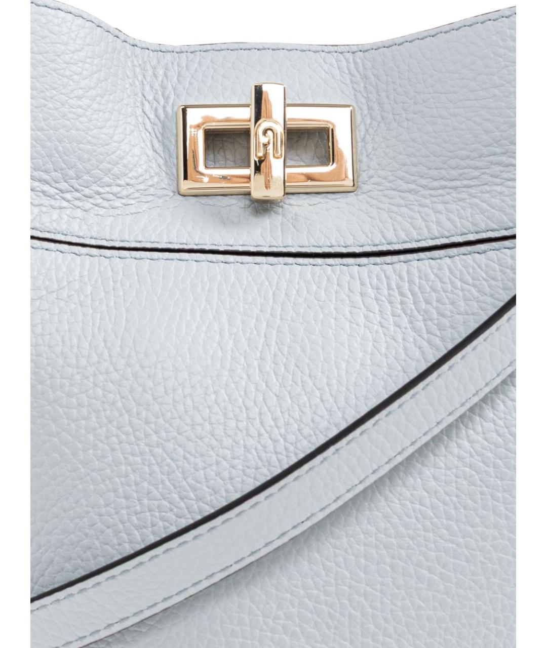 FURLA Голубая кожаная сумка с короткими ручками, фото 4