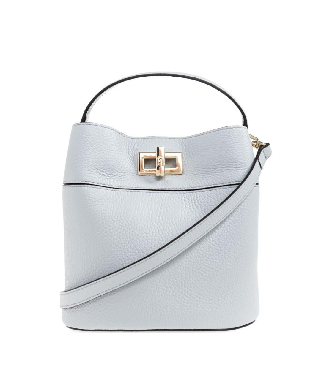 FURLA Голубая кожаная сумка с короткими ручками, фото 1