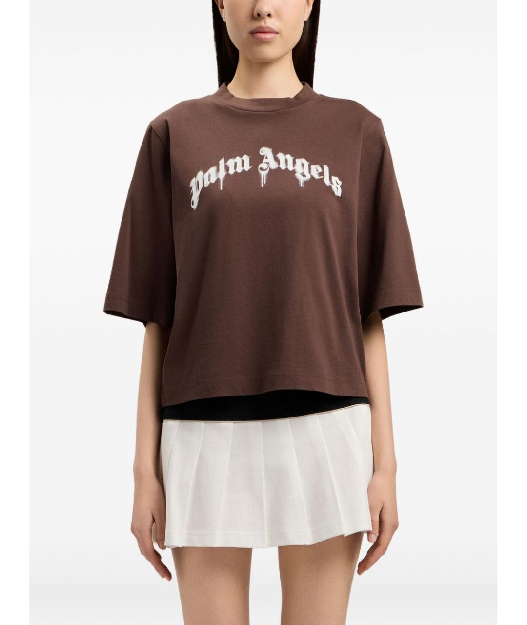 PALM ANGELS Черная хлопковая футболка, фото 3