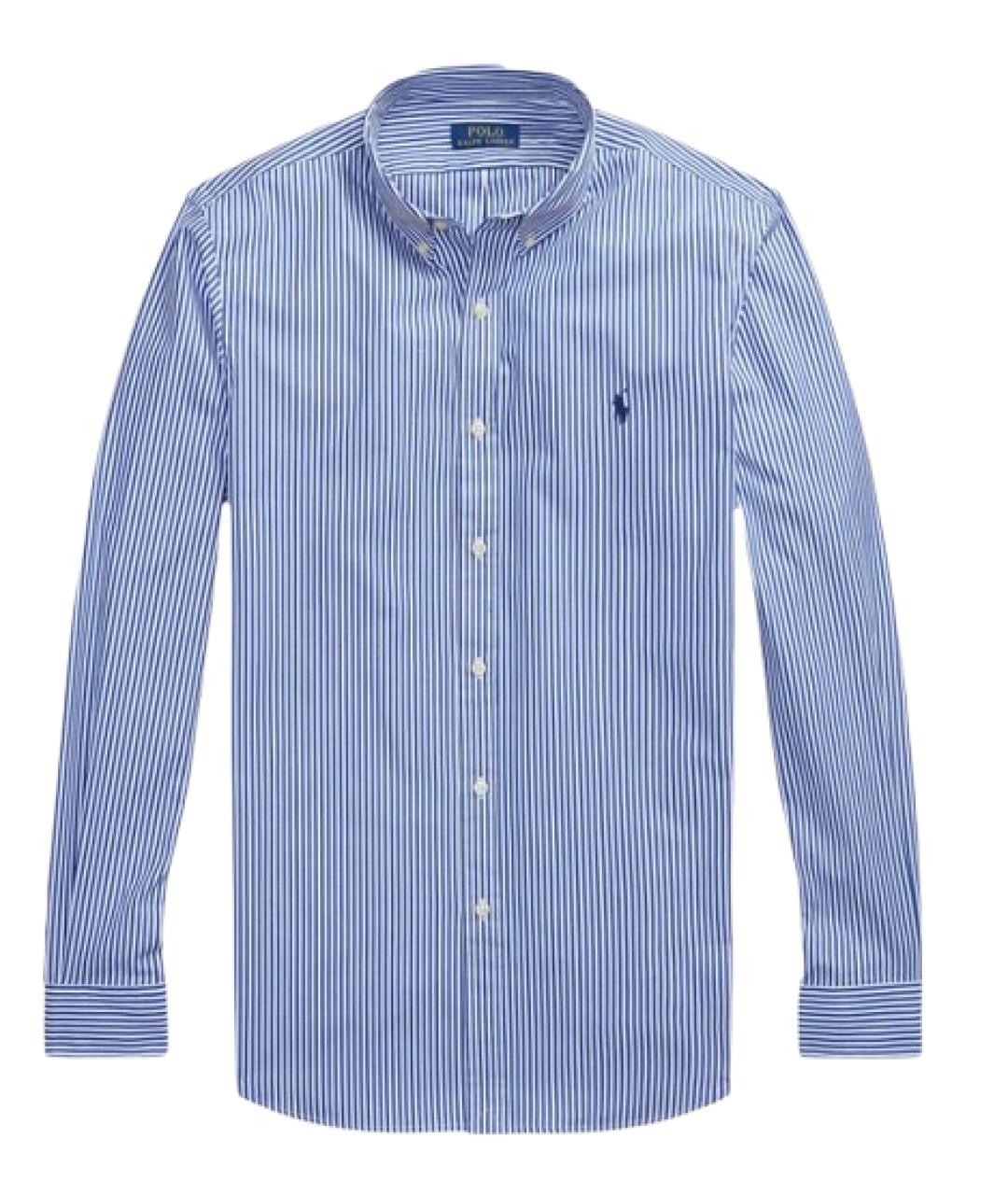 RALPH LAUREN Синяя хлопковая классическая рубашка, фото 1