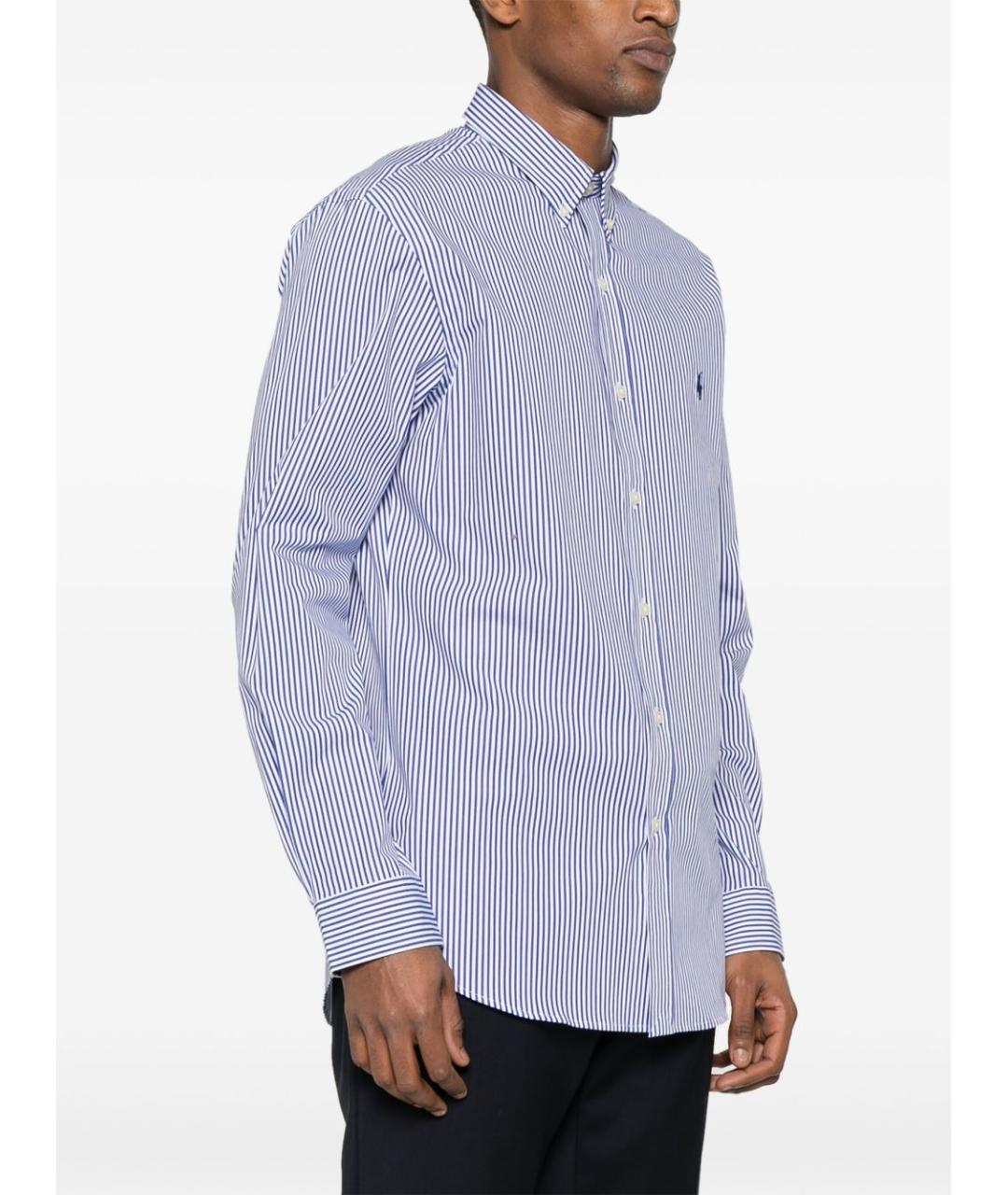 RALPH LAUREN Синяя хлопковая классическая рубашка, фото 5
