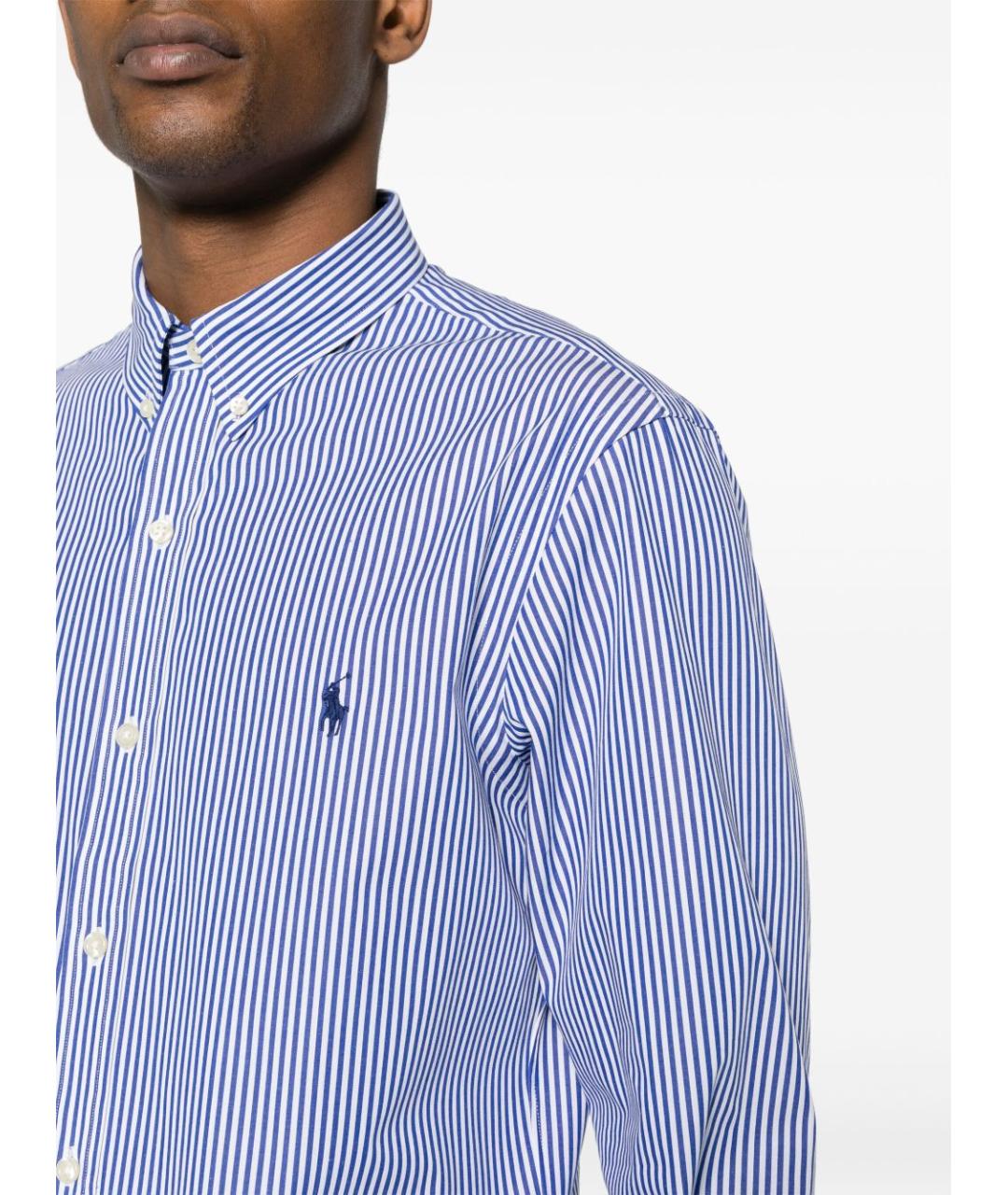 RALPH LAUREN Синяя хлопковая классическая рубашка, фото 4