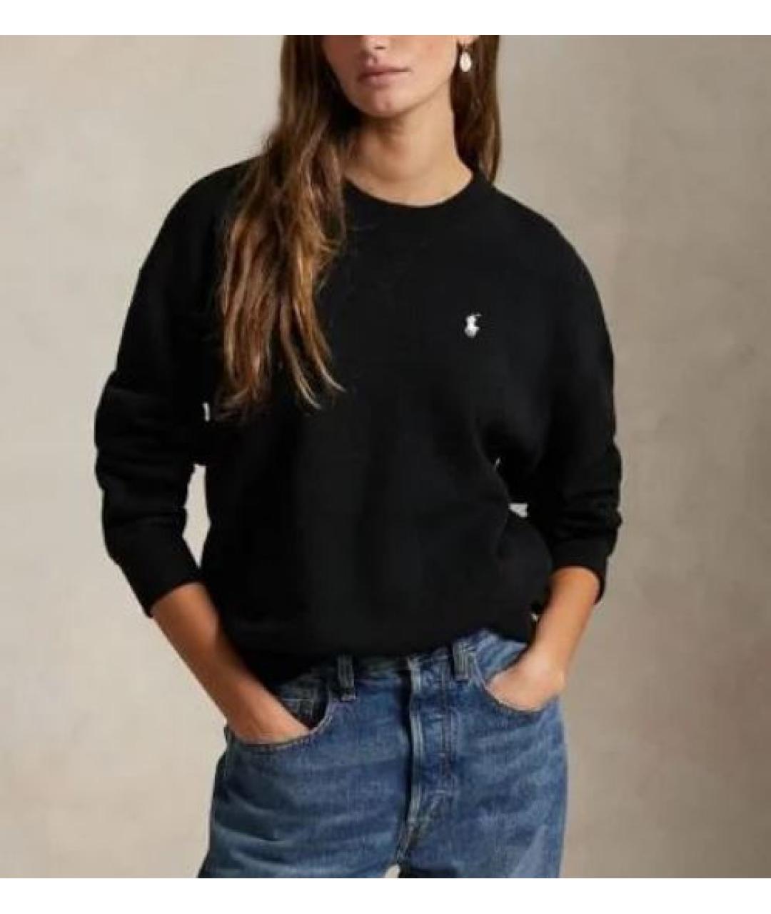 RALPH LAUREN Черный хлопковый джемпер / свитер, фото 2