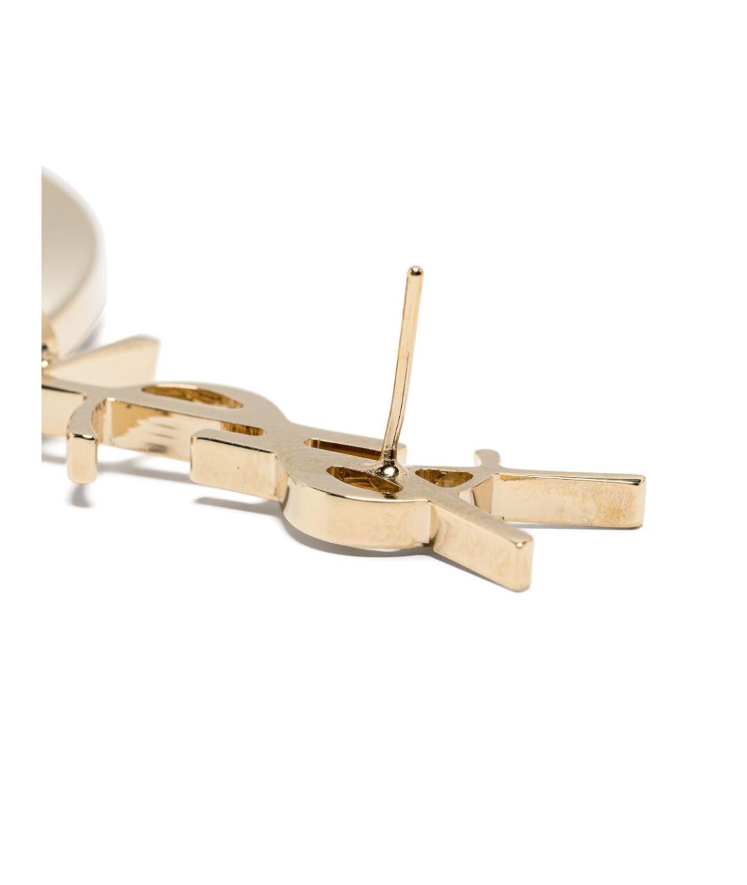 SAINT LAURENT Золотые металлические серьги, фото 2