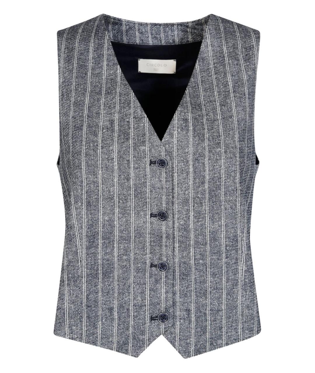 CIRCOLO 1901 Синий хлопковый жилет, фото 1