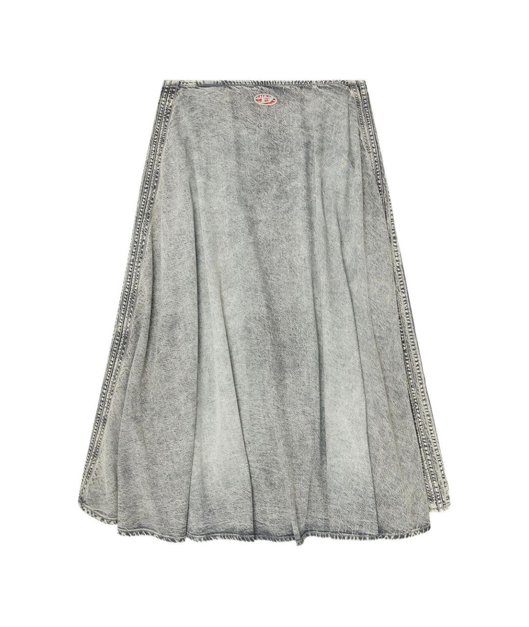 DIESEL Серая хлопковая юбка миди, фото 1